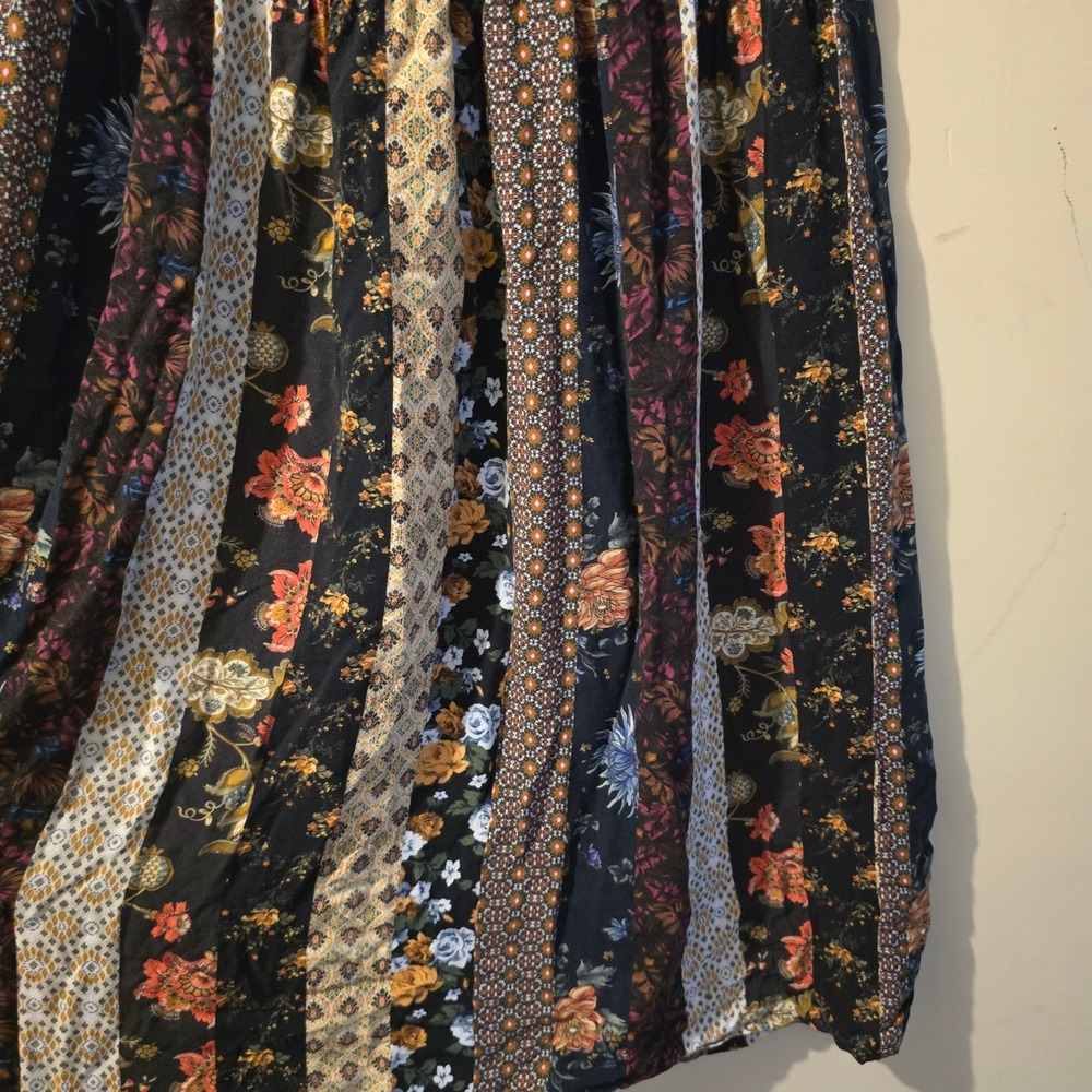 ASOS Midi Skirt Womens 6 Multi-Color Patchwork Floral Tiered Boho Cottagecore - Picture 7 of 8